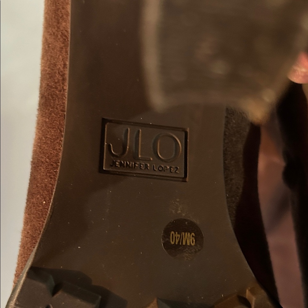 JLo, Jennifer Lopez Elegant Brown Suede Stretch Over the Knee Women's Boots, 9M - Picture 8 of 8